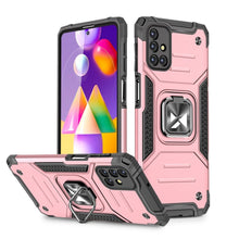 Заредете изображение във визуализатора на галерията – Wozinsky Ring Armor Case Kickstand Tough Rugged Cover for Samsung Galaxy M31s pink - TopMag
