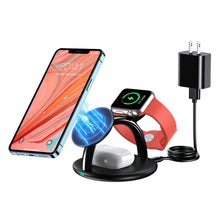 Заредете изображение във визуализатора на галерията – Choetech 3in1 inductive charging station iPhone 12/13/14, AirPods Pro, Apple Watch black (T587-F)

