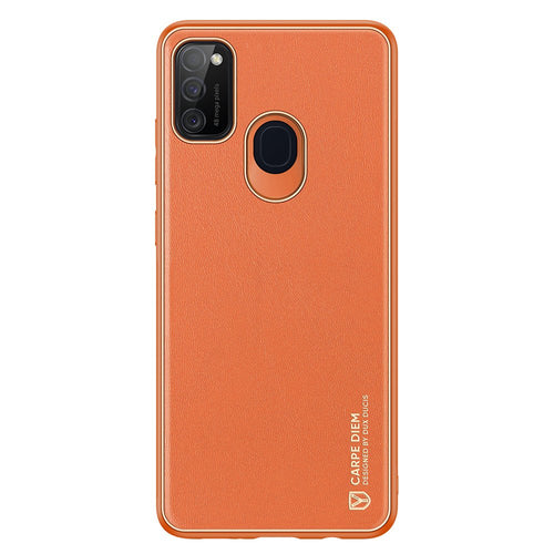 Dux Ducis Yolo elegant case made of soft TPU and PU leather for Samsung Galaxy M30s orange - TopMag