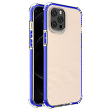 Заредете изображение във визуализатора на галерията – Spring Armor clear TPU gel rugged protective cover with colorful frame for iPhone 12 Pro Max blue - TopMag

