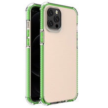 Заредете изображение във визуализатора на галерията – Spring Armor clear TPU gel rugged protective cover with colorful frame for iPhone 12 Pro Max green - TopMag
