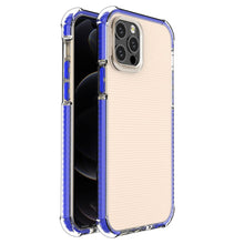Заредете изображение във визуализатора на галерията – Spring Armor clear TPU gel rugged protective cover with colorful frame for iPhone 12 Pro / iPhone 12 blue - TopMag
