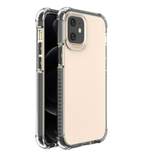 Заредете изображение във визуализатора на галерията – Spring Armor clear TPU gel rugged protective cover with colorful frame for iPhone 12 mini black - TopMag
