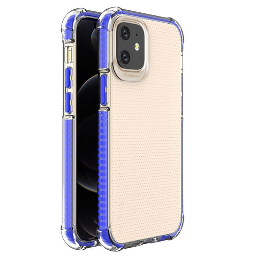 Spring Armor clear TPU gel rugged protective cover with colorful frame for iPhone 12 mini blue - TopMag