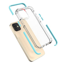 Заредете изображение във визуализатора на галерията – Spring Armor clear TPU gel rugged protective cover with colorful frame for iPhone 12 mini blue - TopMag
