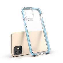 Заредете изображение във визуализатора на галерията – Spring Armor clear TPU gel rugged protective cover with colorful frame for iPhone 12 mini blue - TopMag
