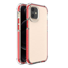 Заредете изображение във визуализатора на галерията – Spring Armor clear TPU gel rugged protective cover with colorful frame for iPhone 12 mini red - TopMag
