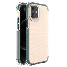 Заредете изображение във визуализатора на галерията – Spring Armor clear TPU gel rugged protective cover with colorful frame for iPhone 12 mini green - TopMag
