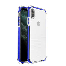 Заредете изображение във визуализатора на галерията – Spring Armor clear TPU gel rugged protective cover with colorful frame for iPhone XS Max blue - TopMag
