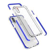 Заредете изображение във визуализатора на галерията – Spring Armor clear TPU gel rugged protective cover with colorful frame for iPhone XS Max blue - TopMag
