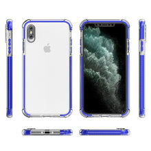 Заредете изображение във визуализатора на галерията – Spring Armor clear TPU gel rugged protective cover with colorful frame for iPhone XS Max blue - TopMag
