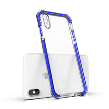 Заредете изображение във визуализатора на галерията – Spring Armor clear TPU gel rugged protective cover with colorful frame for iPhone XS Max blue - TopMag
