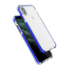Заредете изображение във визуализатора на галерията – Spring Armor clear TPU gel rugged protective cover with colorful frame for iPhone XS Max blue - TopMag
