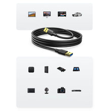 Заредете изображение във визуализатора на галерията – Ugreen cable USB-A - USB-A USB3.0 5Gb/s 0.5m black (US128)
