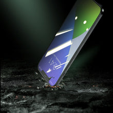 Заредете изображение във визуализатора на галерията – Baseus 2x 0,3 mm Eye Protection Full Coverage Green Tempered Glass Film with Anti Blue Light Filter for iPhone 12 Pro Max (SGAPIPH67N-LP02) - TopMag

