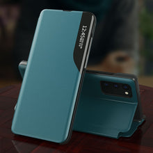 Заредете изображение във визуализатора на галерията – Eco Leather View Case elegant bookcase type case with kickstand for Samsung Galaxy M51 green - TopMag
