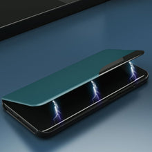 Заредете изображение във визуализатора на галерията – Eco Leather View Case elegant bookcase type case with kickstand for Samsung Galaxy A02s EU green - TopMag
