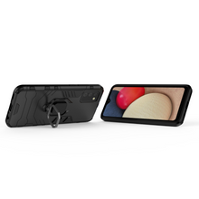 Заредете изображение във визуализатора на галерията – Ring Armor Case Kickstand Tough Rugged Cover for Samsung Galaxy A02s EU black - TopMag
