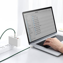Заредете изображение във визуализатора на галерията – Baseus Cafule Metal Data cable USB Type C - USB Type C 100 W (20 V / 5 A) Power Delivery 2 m green (CATJK-D06) - TopMag
