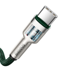 Заредете изображение във визуализатора на галерията – Baseus Cafule Metal Data cable USB Type C - USB Type C 100 W (20 V / 5 A) Power Delivery 2 m green (CATJK-D06) - TopMag
