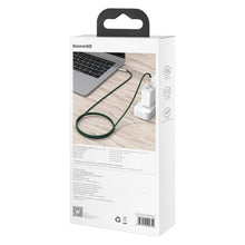 Заредете изображение във визуализатора на галерията – Baseus Cafule Metal Data cable USB Type C - USB Type C 100 W (20 V / 5 A) Power Delivery 2 m green (CATJK-D06) - TopMag
