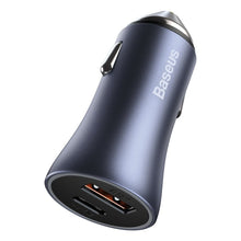 Заредете изображение във визуализатора на галерията – Baseus Golden Contactor Pro quick car charger USB Type C / USB 40 W Power Delivery 3.0 Quick Charge 4+ SCP FCP AFC gray (CCJD-0G) - TopMag
