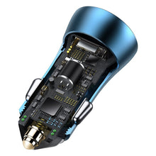 Заредете изображение във визуализатора на галерията – Baseus Golden Contactor Pro Fast USB Car Charger Type C / USB 40 W Power Delivery 3.0 Quick Charge 4+ SCP FCP AFC blue (CCJD-03) - TopMag
