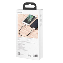 Заредете изображение във визуализатора на галерията – Baseus Cafule Metal Data USB - Lightning cable 2.4 A 0.25 m black (CALJK-01) - TopMag
