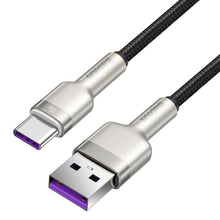 Заредете изображение във визуализатора на галерията – Baseus Cafule Series Metal Data USB - USB Typ C 40 W cable (10 V / 4 A) SCP (Huawei SuperCharge Protocol) 0,25 m silver (CATJK-01) - TopMag
