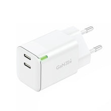 Заредете изображение във визуализатора на галерията – Foneng Wall charger GAN35 GaN - 2xType C - PD 35W 3A white
