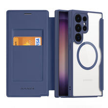 Заредете изображение във визуализатора на галерията – Dux Ducis Skin X Pro case for Samsung S24 Ultra with magnetic ring and flap - blue
