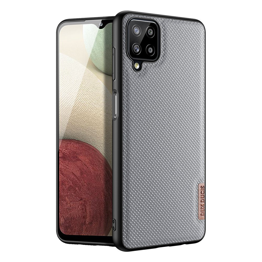 Dux Ducis Fino case covered with nylon material for Samsung Galaxy A12 / Galaxy M12 gray - TopMag