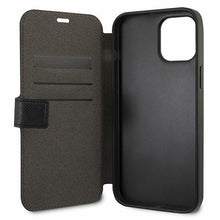 Заредете изображение във визуализатора на галерията – Guess GUFLBKP12SVSATMLBK iPhone 12 mini 5,4" czarny/black book Saffiano - TopMag
