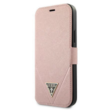 Заредете изображение във визуализатора на галерията – Guess GUFLBKP12SVSATMLPI iPhone 12 mini 5,4" różowy/pink book Saffiano - TopMag
