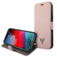 Заредете изображение във визуализатора на галерията – Guess GUFLBKP12SVSATMLPI iPhone 12 mini 5,4" różowy/pink book Saffiano - TopMag

