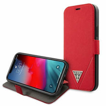 Заредете изображение във визуализатора на галерията – Guess GUFLBKP12SVSATMLRE iPhone 12 mini 5,4" czerwony/red book Saffiano - TopMag
