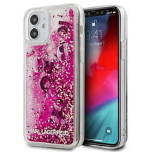 Заредете изображение във визуализатора на галерията – Karl Lagerfeld KLHCP12SROPI iPhone 12 mini 5,4" różowy/pink hardcase Glitter Charms - TopMag

