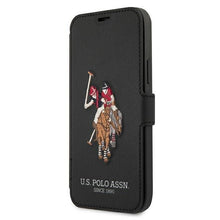 Заредете изображение във визуализатора на галерията – US Polo USFLBKP12MPUGFLBK iPhone 12/12 Pro 6,1" czarny/black book Polo Embroidery Collection - TopMag
