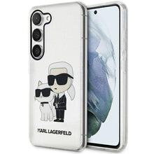 Заредете изображение във визуализатора на галерията – Karl Lagerfeld KLHCS23SHNKCTGT S23 S911 transparent hardcase Gliter Karl&amp;Choupette
