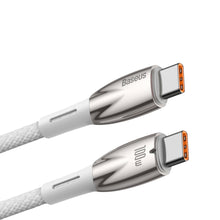 Заредете изображение във визуализатора на галерията – Baseus Glimmer Series cable with fast charging USB-C 480Mb/s PD 100W 1m white
