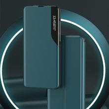 Заредете изображение във визуализатора на галерията – Eco Leather View Case elegant bookcase type case with kickstand for Samsung Galaxy S21 Ultra 5G black - TopMag
