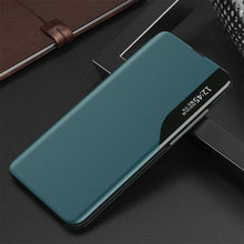 Заредете изображение във визуализатора на галерията – Eco Leather View Case elegant bookcase type case with kickstand for Xiaomi Poco M3 / Xiaomi Redmi 9T green - TopMag
