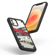 Заредете изображение във визуализатора на галерията – Ringke Fusion X Design durable PC Case with TPU Bumper for iPhone 12 mini black (Ticket band) (XDAP0019) - TopMag
