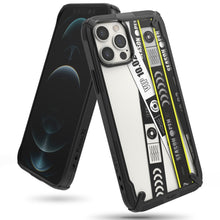 Заредете изображение във визуализатора на галерията – Ringke Fusion X Design durable PC Case with TPU Bumper for iPhone 12 Pro Max black (Ticket band) (XDAP0024) - TopMag
