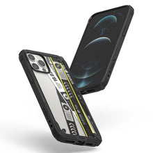 Заредете изображение във визуализатора на галерията – Ringke Fusion X Design durable PC Case with TPU Bumper for iPhone 12 Pro Max black (Ticket band) (XDAP0024) - TopMag
