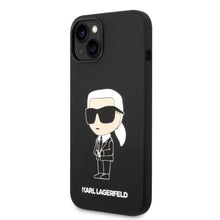 Заредете изображение във визуализатора на галерията – Karl Lagerfeld KLHMP14MSNIKBCK iPhone 14 Plus 6.7" hardcase black/black Silicone Ikonik Magsafe
