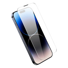 Заредете изображение във визуализатора на галерията – Baseus Full Screen Tempered Glass for iPhone 14 Pro Max with Speaker Cover 0.4mm + Mounting Kit
