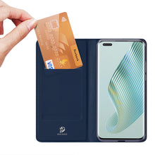 Заредете изображение във визуализатора на галерията – Dux Ducis Skin Pro Case for Honor Magic5 Pro Flip Card Wallet Stand Blue
