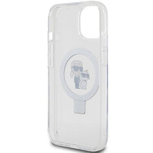 Заредете изображение във визуализатора на галерията – Karl Lagerfeld Ring Stand Karl&amp;Choupette MagSafe case for iPhone 14 / 15 / 13 - white
