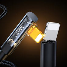 Заредете изображение във визуализатора на галерията – Joyroom Angled Lightning - USB cable for fast charging and data transfer 2.4A 1.2 m black (S-UL012A6)
